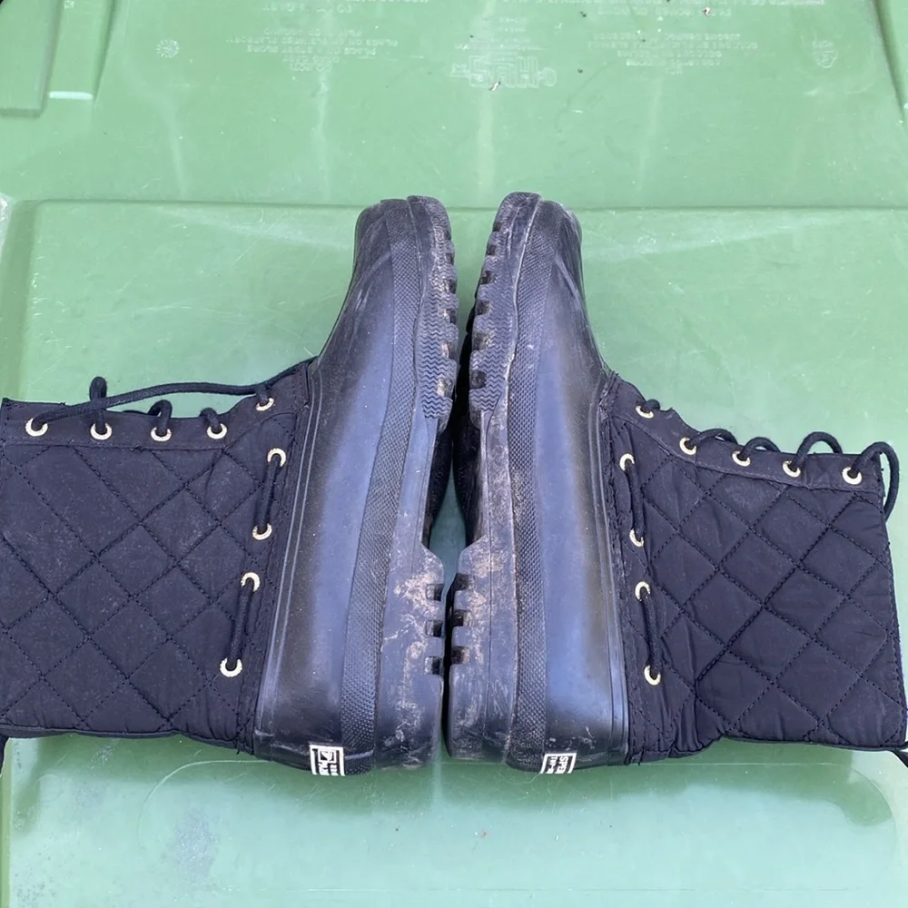 Sperry Top-Sider Saltwater Black‎ Quilted Waterproof Duck Boots 9289067 Womens 9